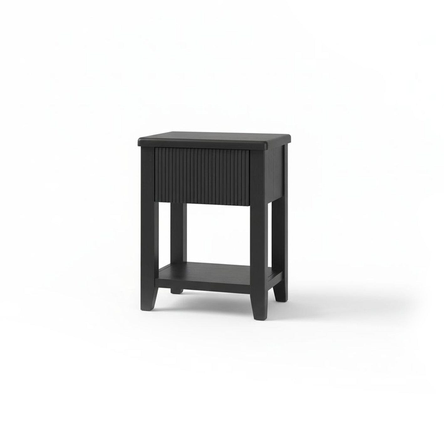 Outlet - Raleigh Black 1 Drawer Bedside Table