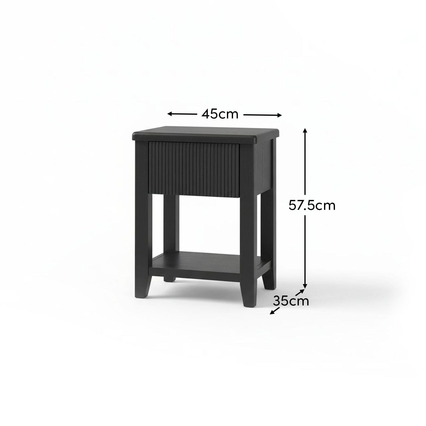 Outlet - Raleigh Black 1 Drawer Bedside Table