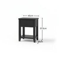 Outlet - Raleigh Black 1 Drawer Bedside Table
