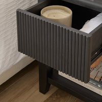 Outlet - Raleigh Black 1 Drawer Bedside Table