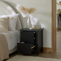 Outlet - Raleigh Black 2 Drawer Bedside Table