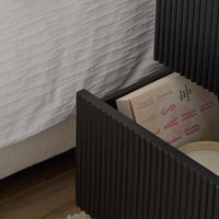 Outlet - Raleigh Black 2 Drawer Bedside Table