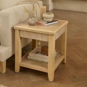 compare product Outlet - Raleigh 45cm Side Table - Whitewash