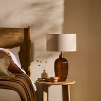 Outlet - Ramsdell Dark Amber Glass Table Lamp Base - 31cm