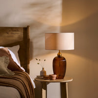 Outlet - Ramsdell Dark Amber Glass Table Lamp Base - 31cm