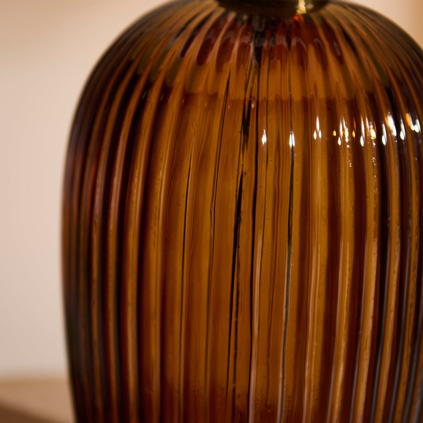 Outlet - Ramsdell Dark Amber Glass Table Lamp Base - 31cm