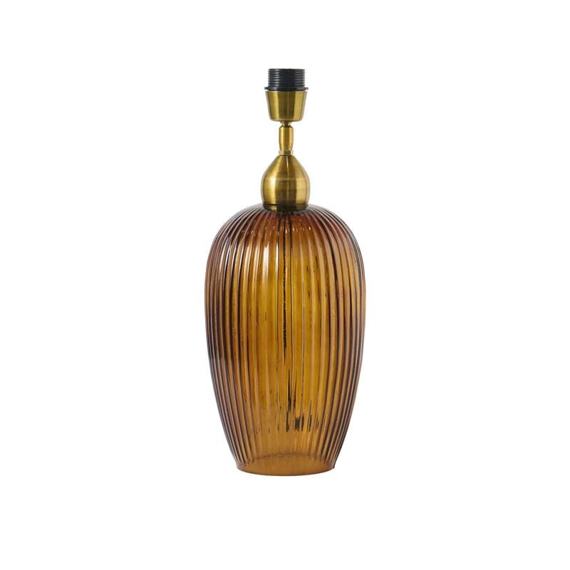 Outlet - Ramsdell Dark Amber Glass Table Lamp Base - 31cm