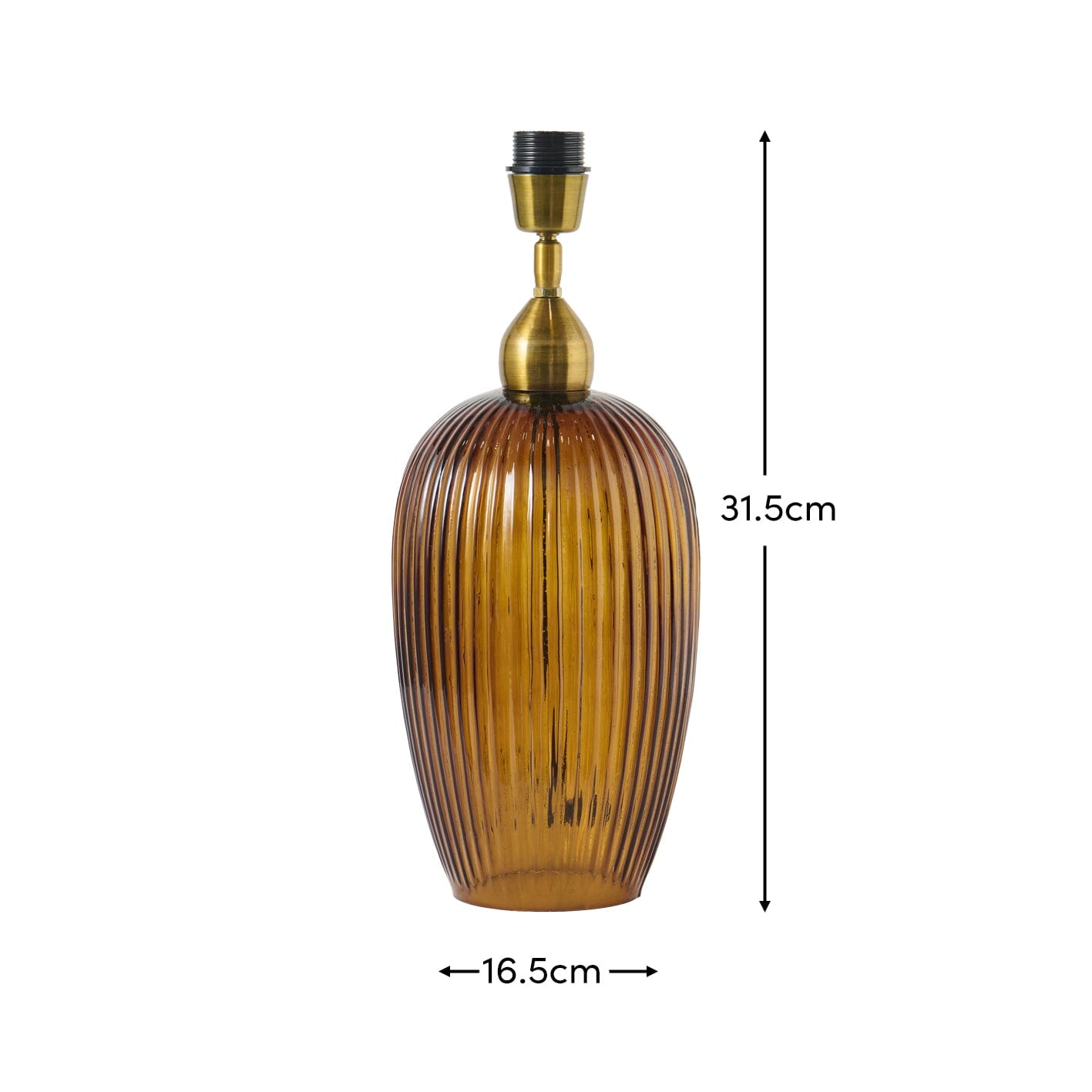 Outlet - Ramsdell Dark Amber Glass Table Lamp Base - 31cm