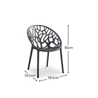 Raquel Black Plastic Garden Chairs - Set of 2