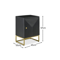 Outlet - Rayna Black 1 Door Right Bedside Table
