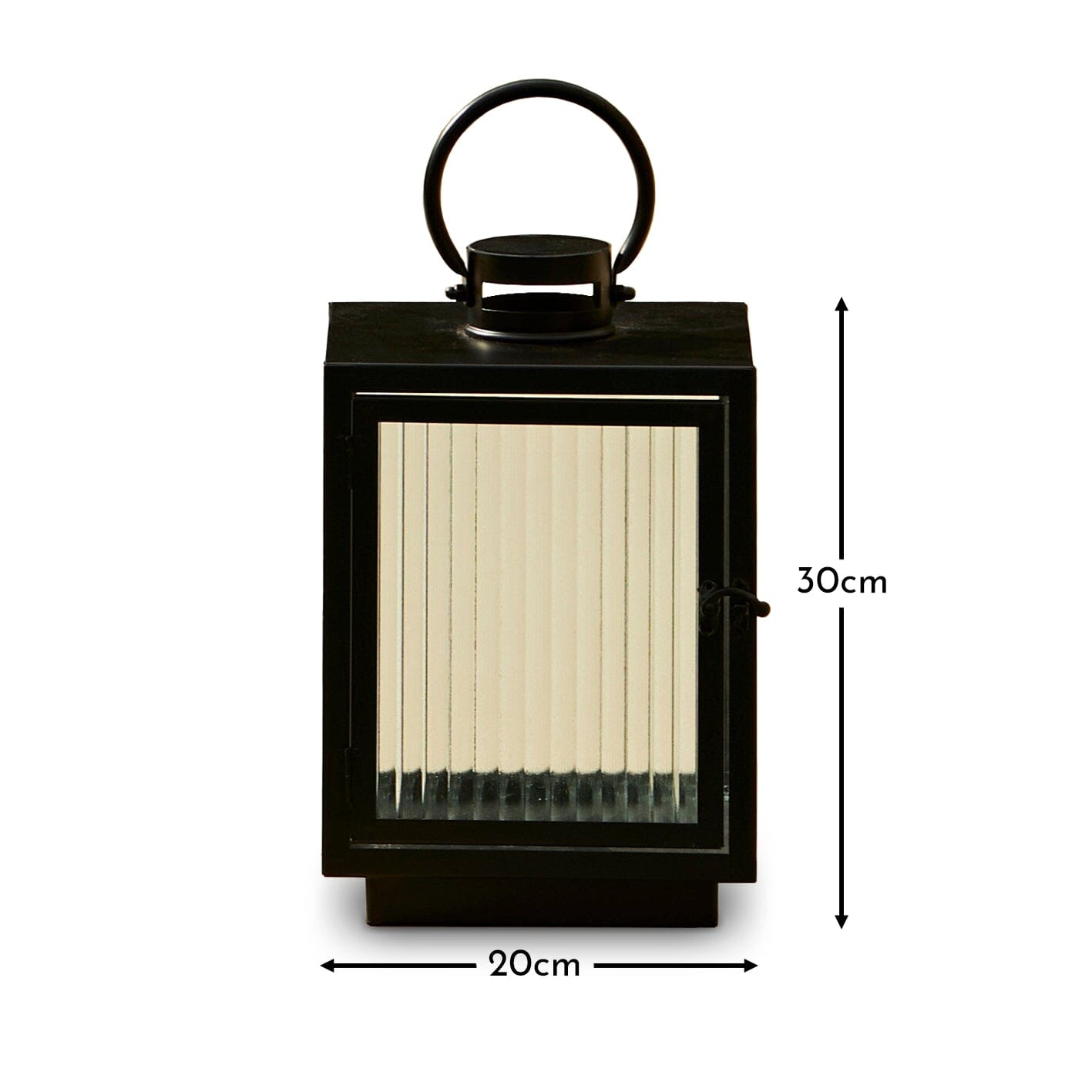 Outlet - Revesby 30cm Lantern - Black Metal