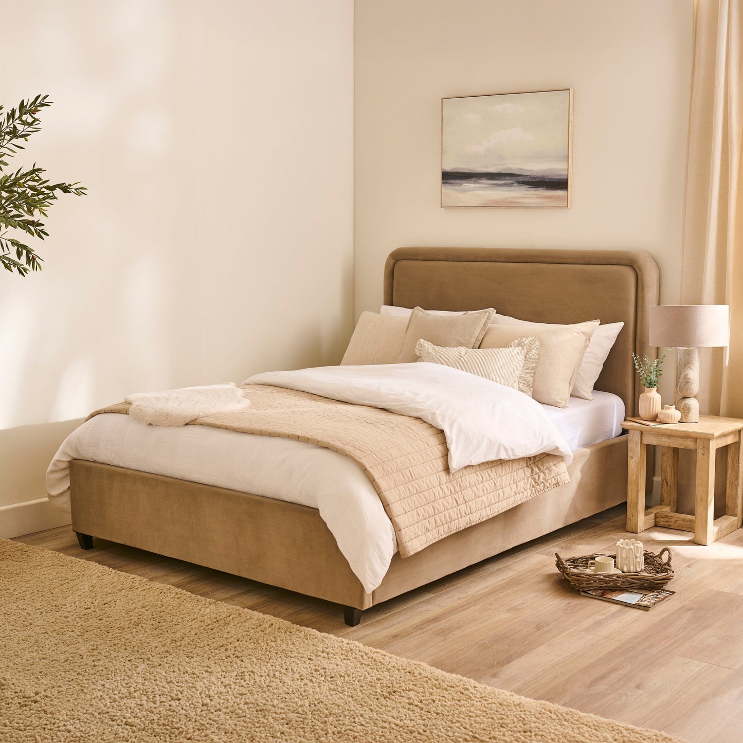Robyn King Ottoman Bed - Driftwood