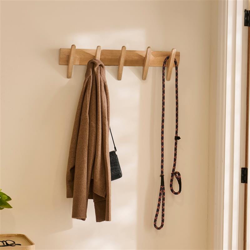 Roe Small Whitewash Oak Coat Rack