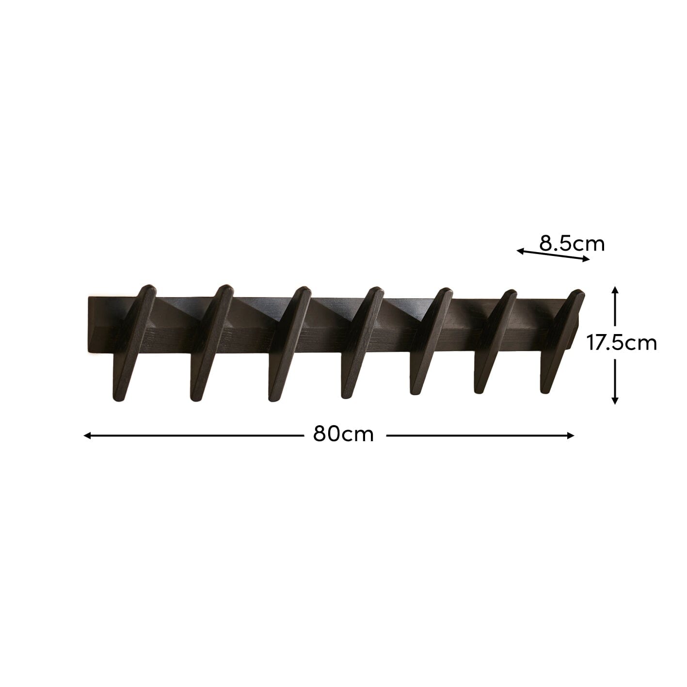 Roe Large Black Oak Coat Rack