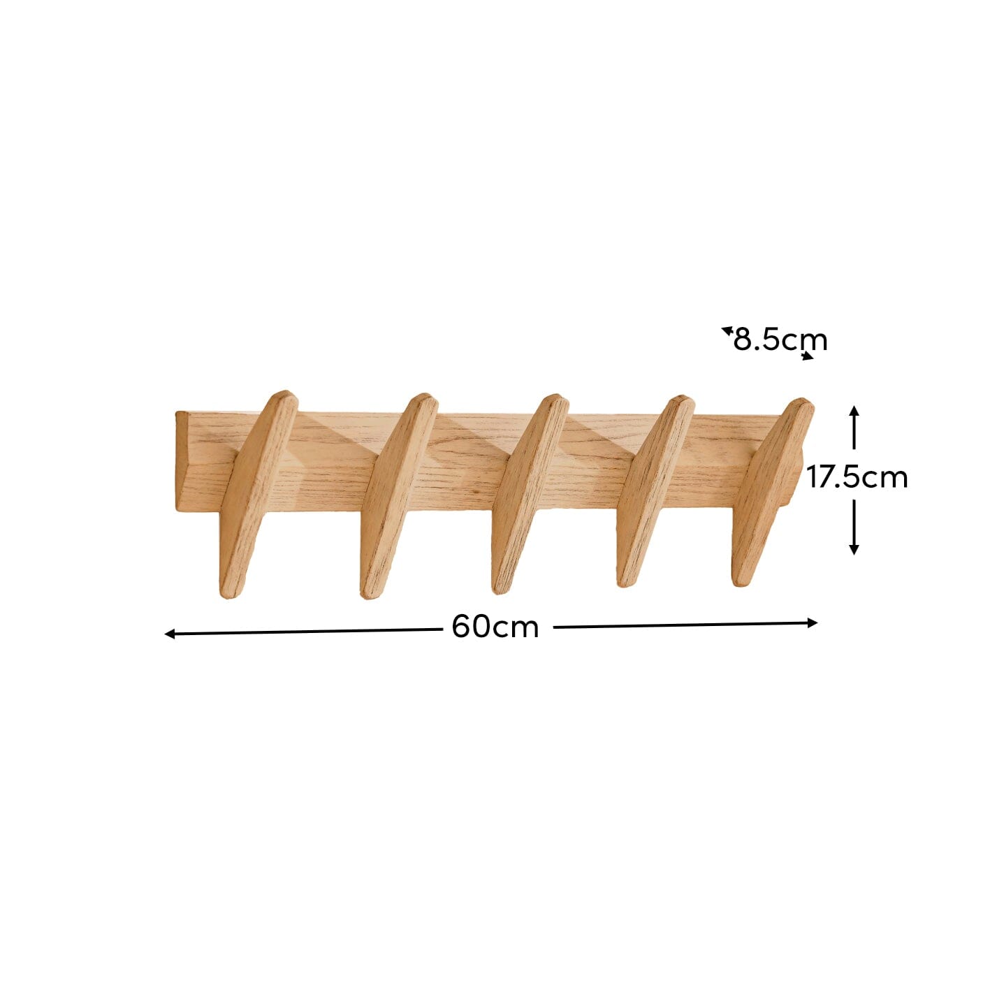 Outlet - Roe Small Whitewash Oak Coat Rack