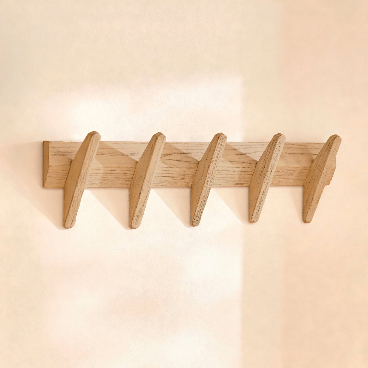 Roe Small Whitewash Oak Coat Rack