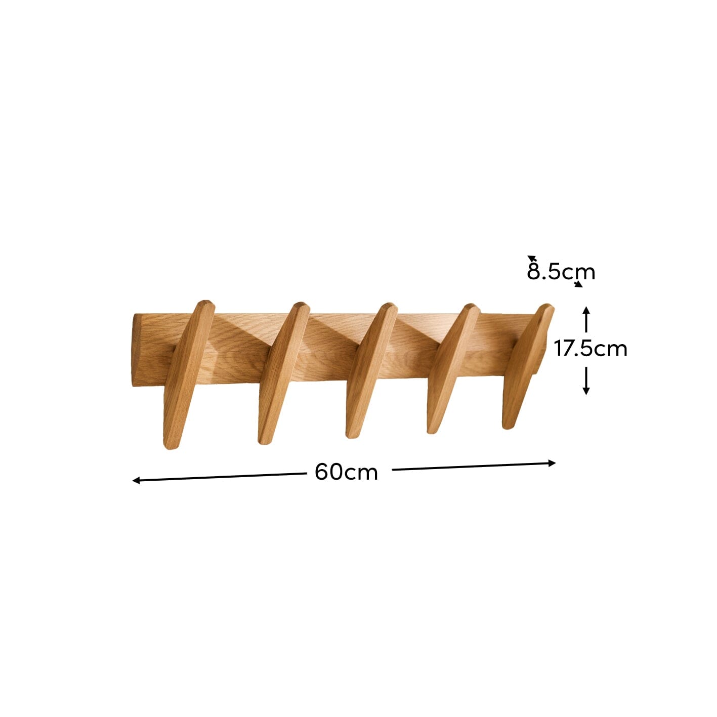 Roe Small Pale Oak Coat Rack