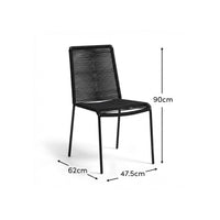 Ryder Black Rope Garden Chairs - Set of 2