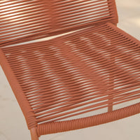 Ezra 4 Seater Round Wooden Garden Set with Ryder Burnt Orange Chairs