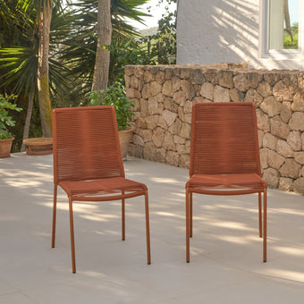 compare product Ryder Burnt Orange Rope Garden Chairs - Set of 2