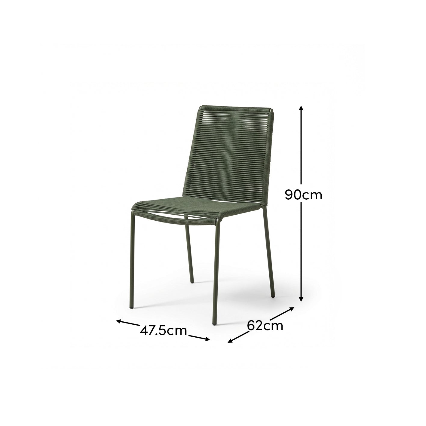 Ryder Khaki Green Rope Garden Chairs - Set of 2