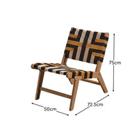 Saffron White Acacia Occasional Chair - Beige/Black/Yellow Rope