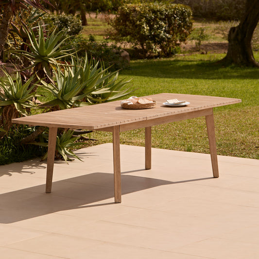 Saffron 8 Seater Extending Garden Dining Table - Brushed Light Acacia