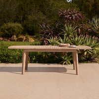 Saffron 8 Seater Extending Garden Dining Table - Brushed Light Acacia