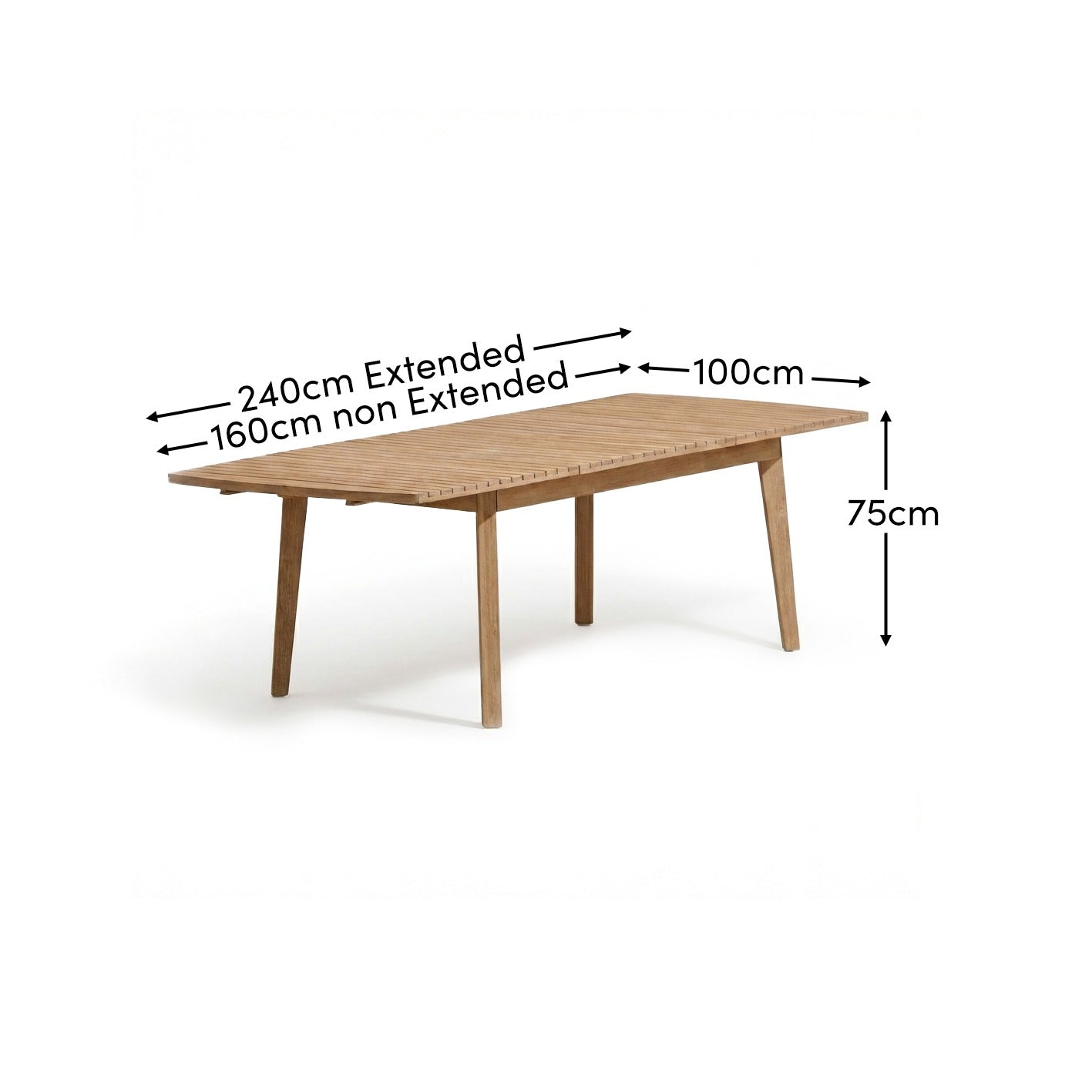 Saffron 8 Seater Extending Garden Dining Table - Brushed Light Acacia