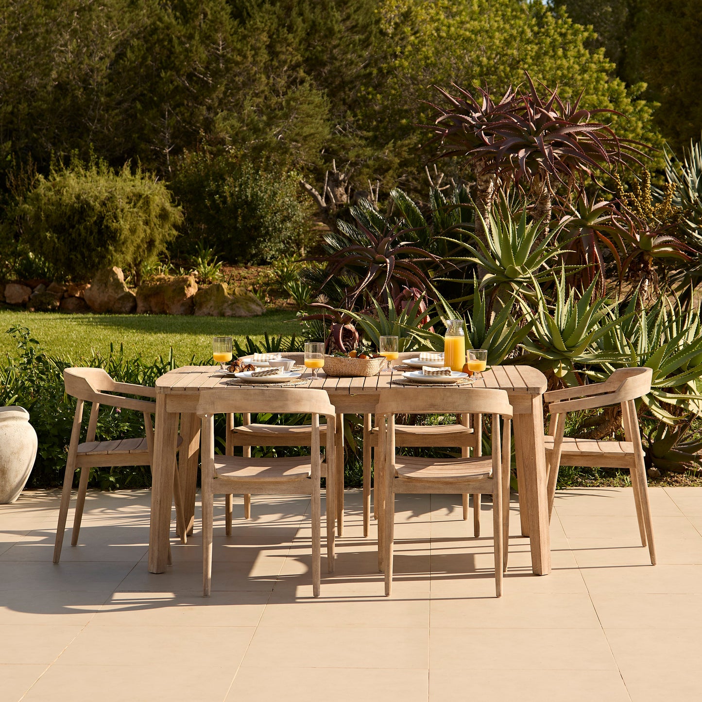 Saffron Dining Table Set - 6 Seater - Elowen Dining Chairs
