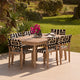 Saffron 6 Seater Extending Wooden Garden Dining Set with Saffron Black/Beige Chairs