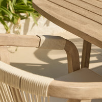 Saffron 6 Seater Extending Wooden Garden Dining Set with Shiro Beige Rope Chairs