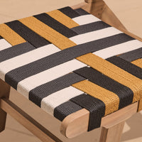 Saffron White Acacia Occasional Chair - Beige/Black/Yellow Rope