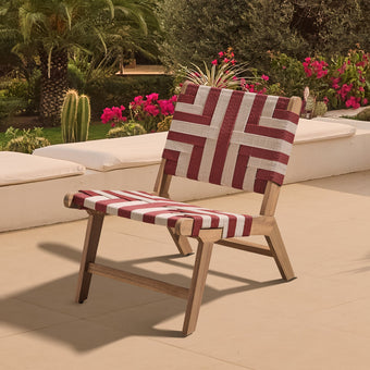 compare product Saffron White Acacia Occasional Chair - Beige/Paprika Rope