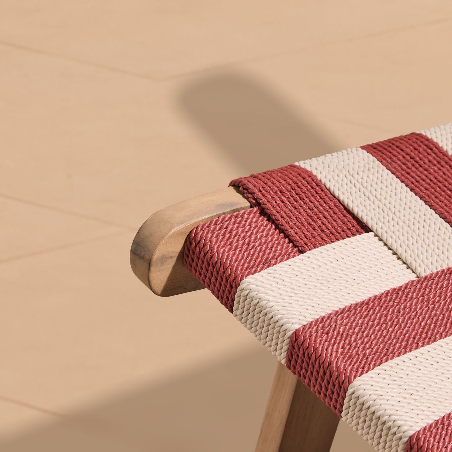Saffron White Acacia Occasional Chair - Beige/Paprika Rope
