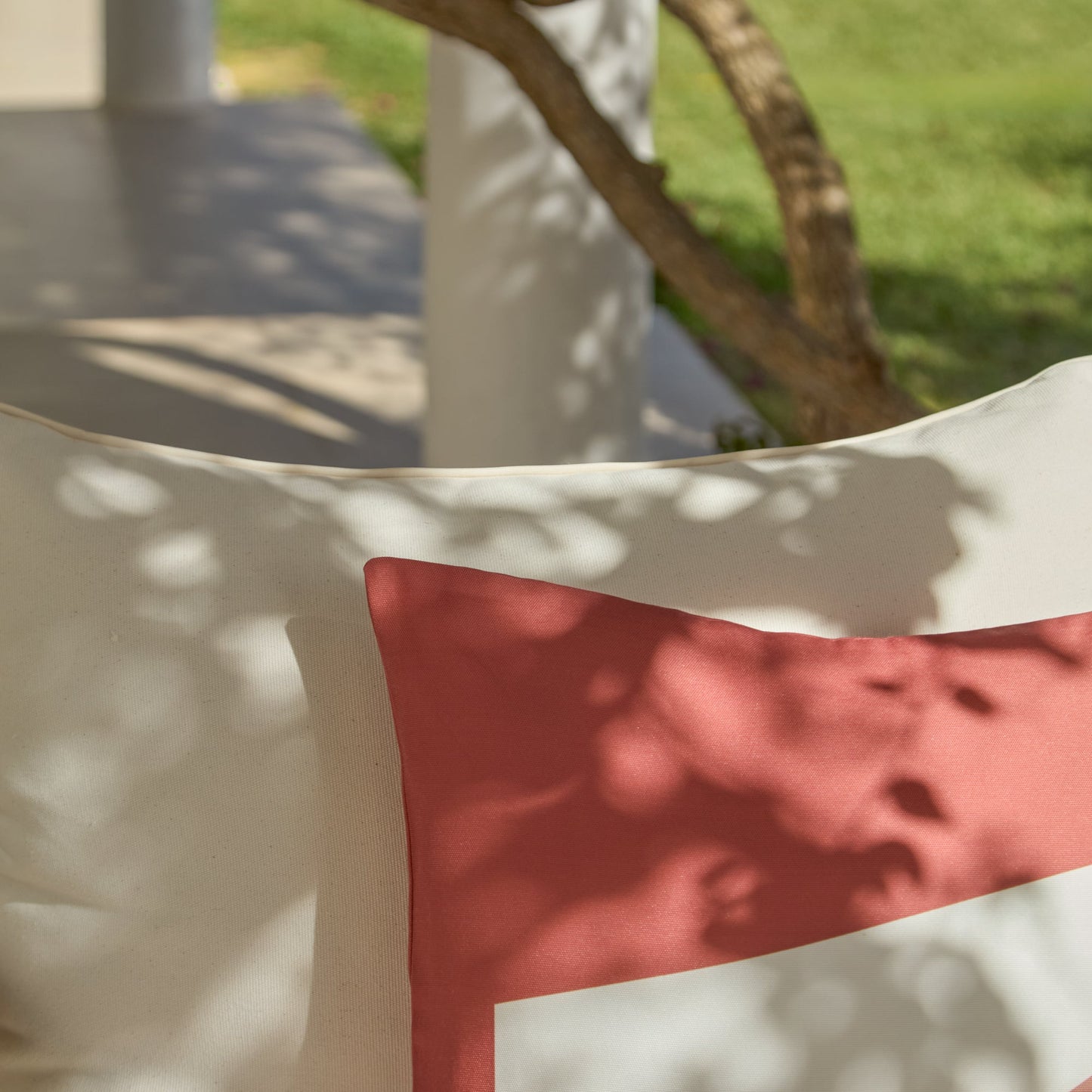 Salcombe 50x50cm Outdoor Cushion Cover - Paprika and Blush Pink