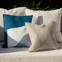 Salcombe 50x50cm Outdoor Cushion Cover - Teal and Cornflower Blue