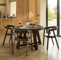 Outlet - Charlotte Black Oak Round Dining Table