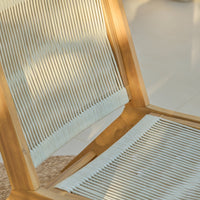 Seren White Acacia Occasional Garden Chair - Beige Rope