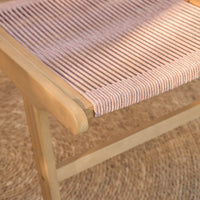 Seren White Acacia Occasional Garden Chair - Mottled Pink Rope