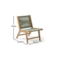 Seren White Acacia Occasional Garden Chair - Mottled Green Rope