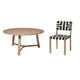 Shiro 6 Seater Round Wooden Garden Dining Set with Saffron Dining Chairs - Black/Beige