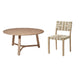 Shiro 6 Seater Round Wooden Garden Dining Set with Saffron Dining Chairs - Natural/Beige