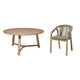 Shiro 6 Seater Round Wooden Garden Dining Set with Shiro Green Rope Dining Chairs - 160cm