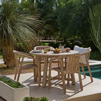 compare product Shiro 4 Seater Round Wooden Garden Dining Set with Shiro Dining Chairs - 120cm