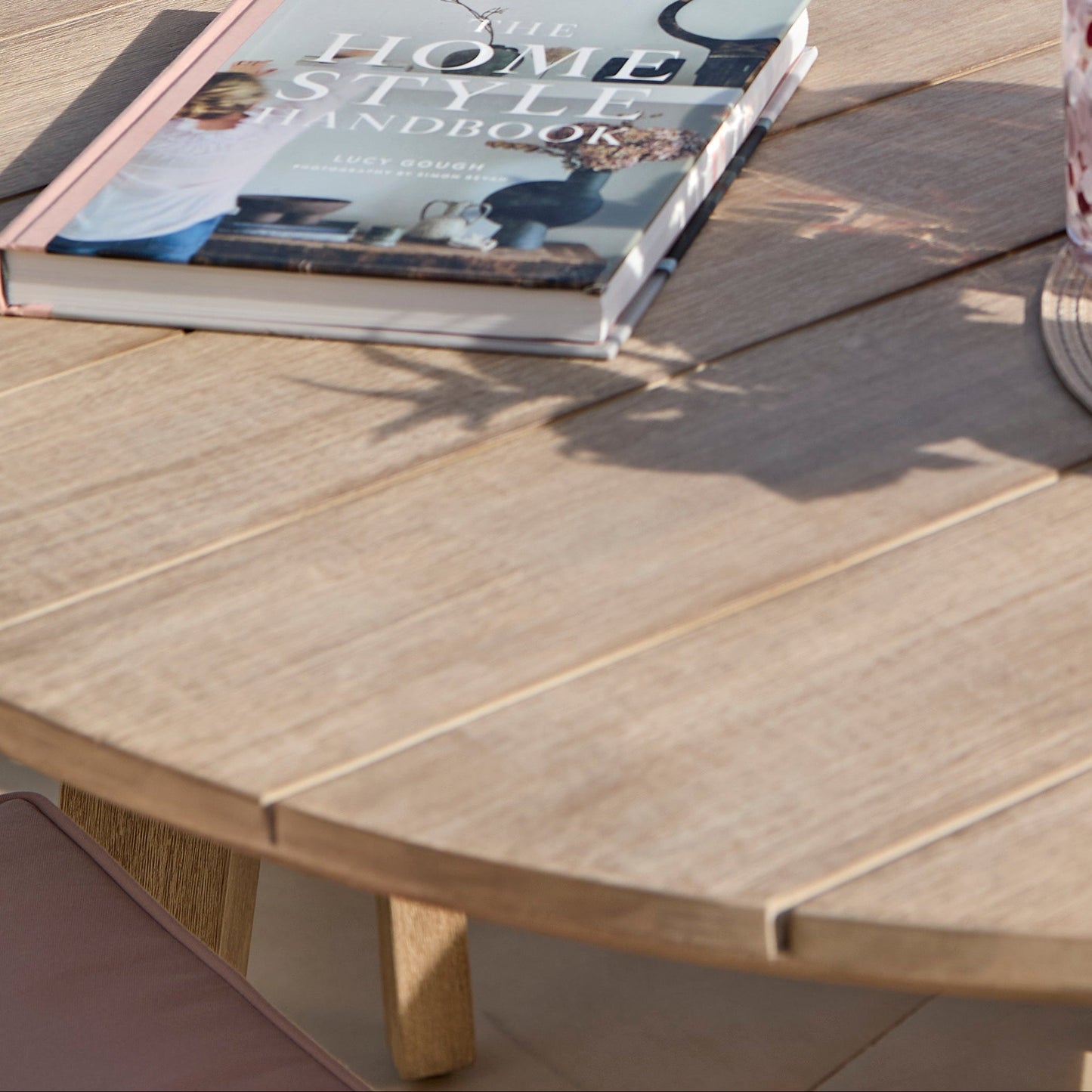 Shiro 6 Seater Wooden Garden Dining Set with Shiro Pink Rope Dining Chairs - 160cm