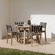 Shiro 4 Seater Round Wooden Garden Dining Set with Saffron Black/Beige Dining Chairs