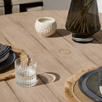 Shiro 4 Seater Round Wooden Garden Dining Set with Saffron Black/Beige Dining Chairs