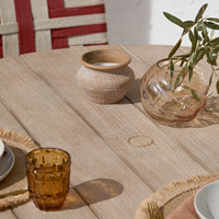Shiro 6 Seater Wooden Garden Dining Set with Shiro Pink Rope Dining Chairs - 160cm