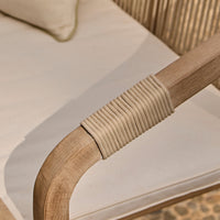 Shiro 6 Seater Wooden Garden Dining Set with 2 Shiro Benches & 2 Shiro Chairs - Beige Rope